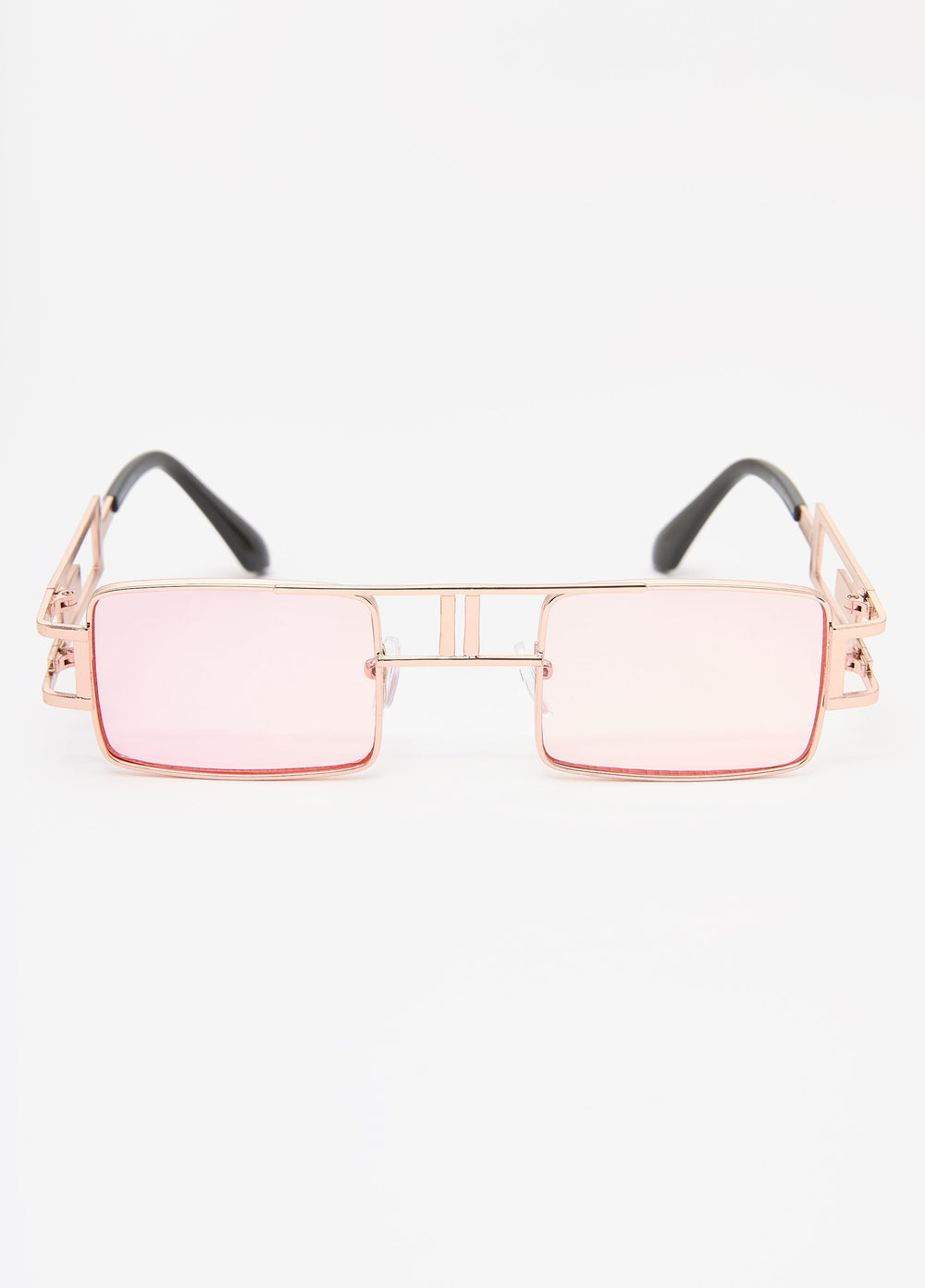 Tinted Rectangle Frame Sunglasses Pink | Ashley Stewart