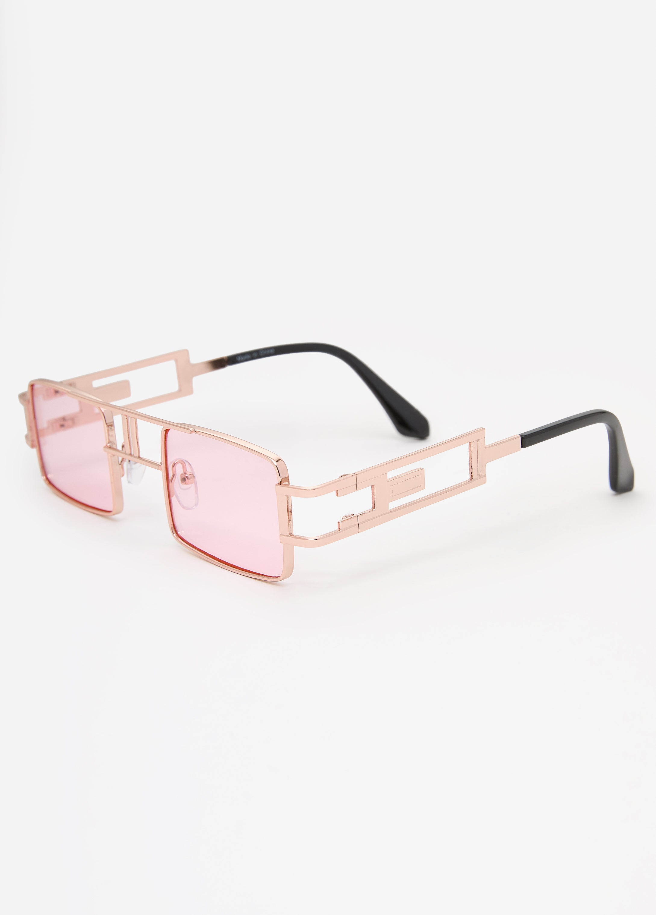 Tinted Rectangle Frame Sunglasses Pink | Ashley Stewart