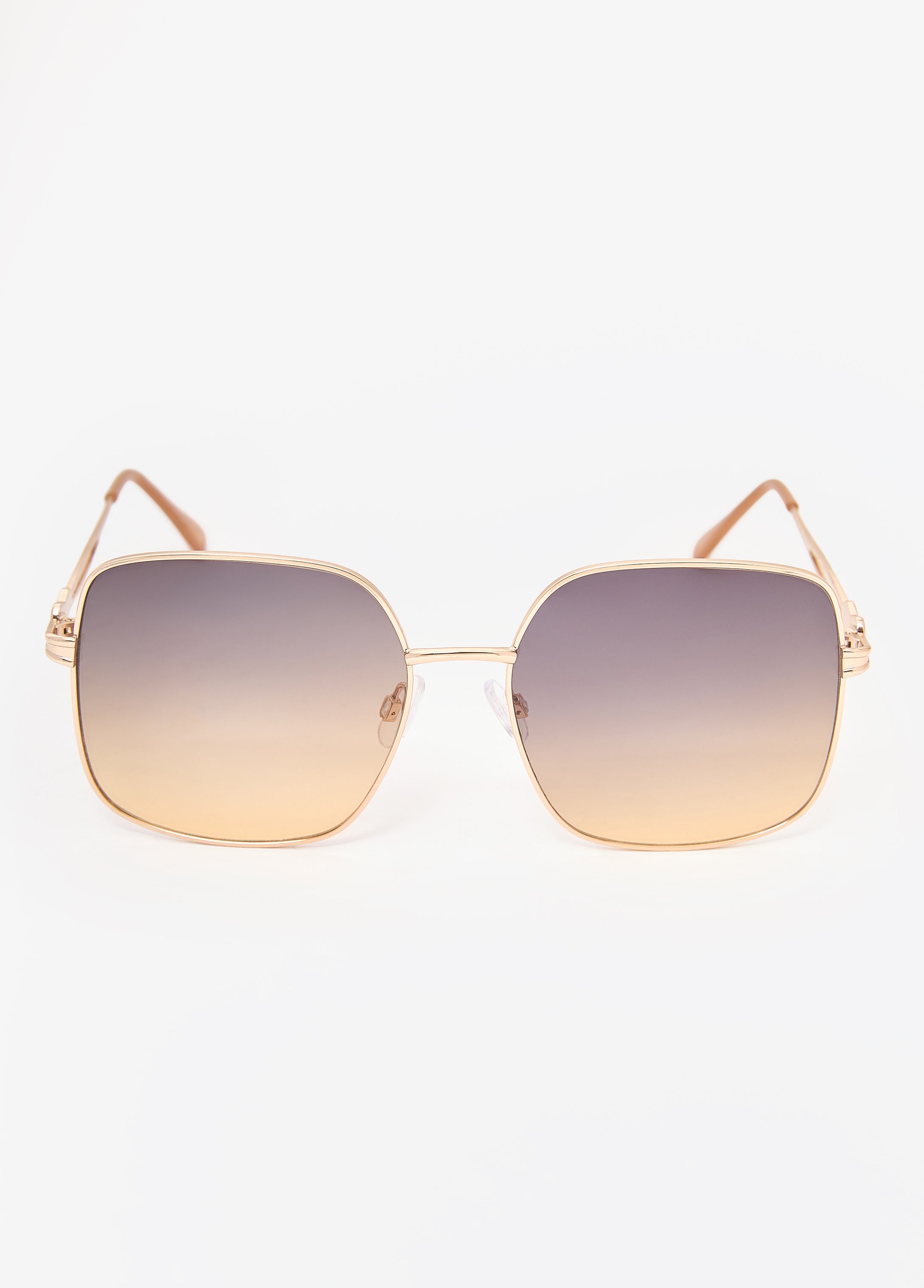Rectangle Wire Sunglasses Gold | Ashley Stewart