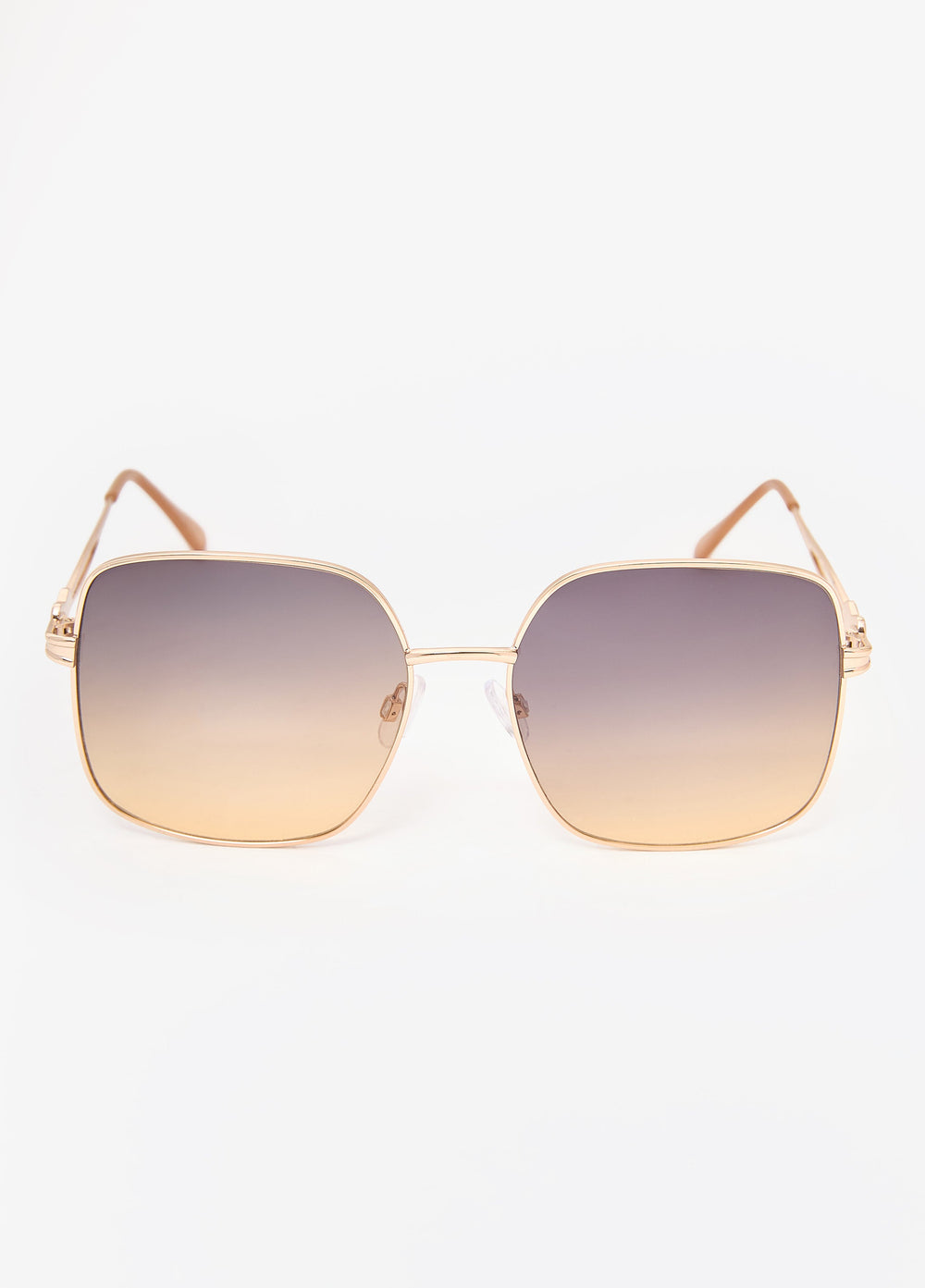 Rectangle Wire Sunglasses Gold | Ashley Stewart
