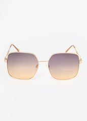 Rectangle Wire Sunglasses Gold | Ashley Stewart