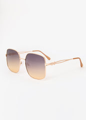 Rectangle Wire Sunglasses Gold | Ashley Stewart