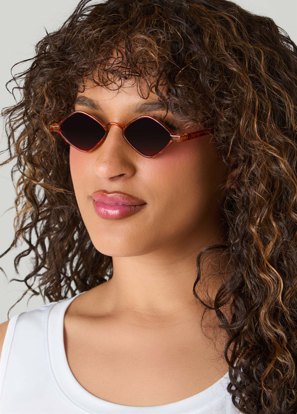 Tortoiseshell Diamond Sunglasses TORT | Ashley Stewart
