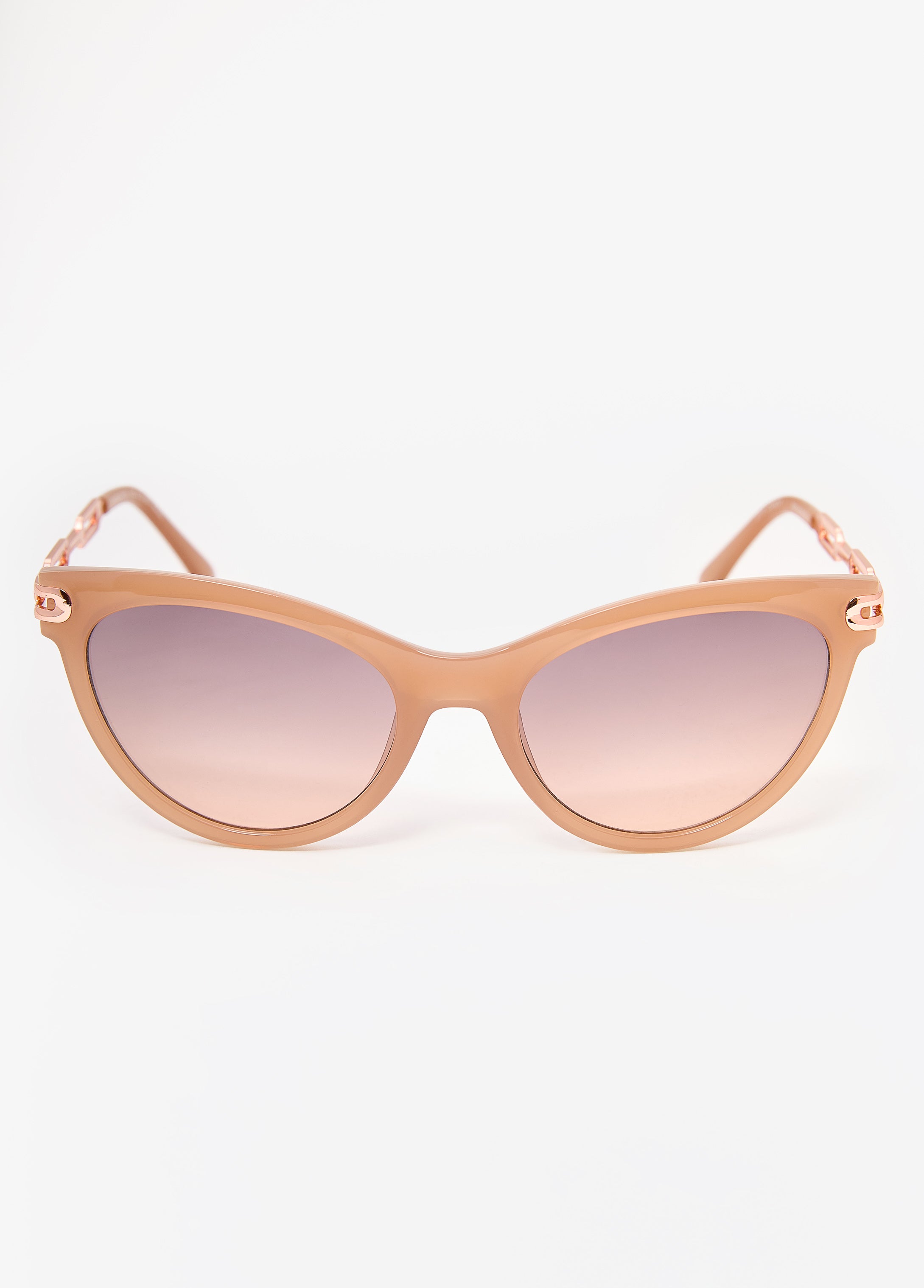 Chain Trimmed Cat Eye Sunglasses Nude | Ashley Stewart