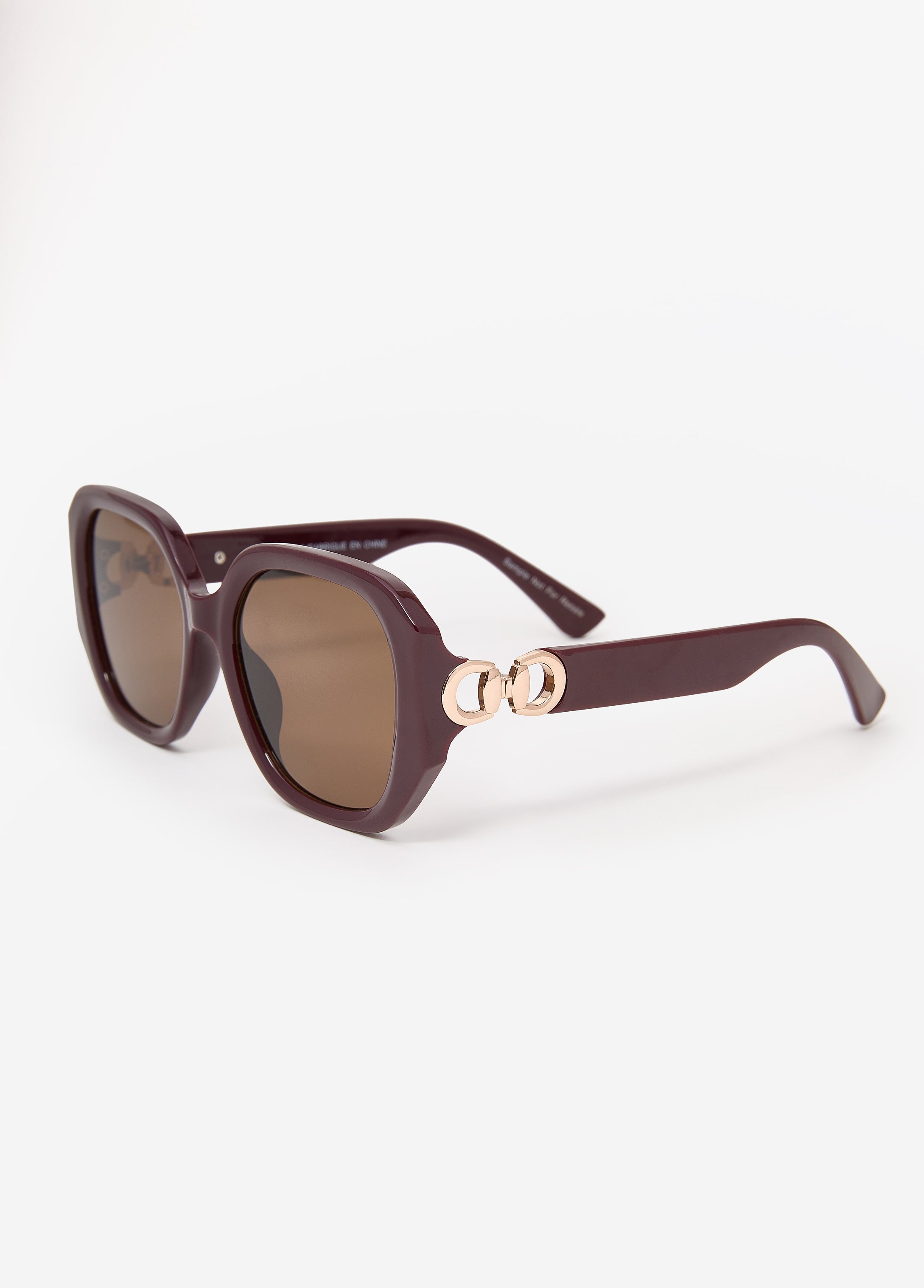 Square Frame Tinted Sunglasses Wine | Ashley Stewart