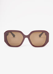 Square Frame Tinted Sunglasses Wine | Ashley Stewart