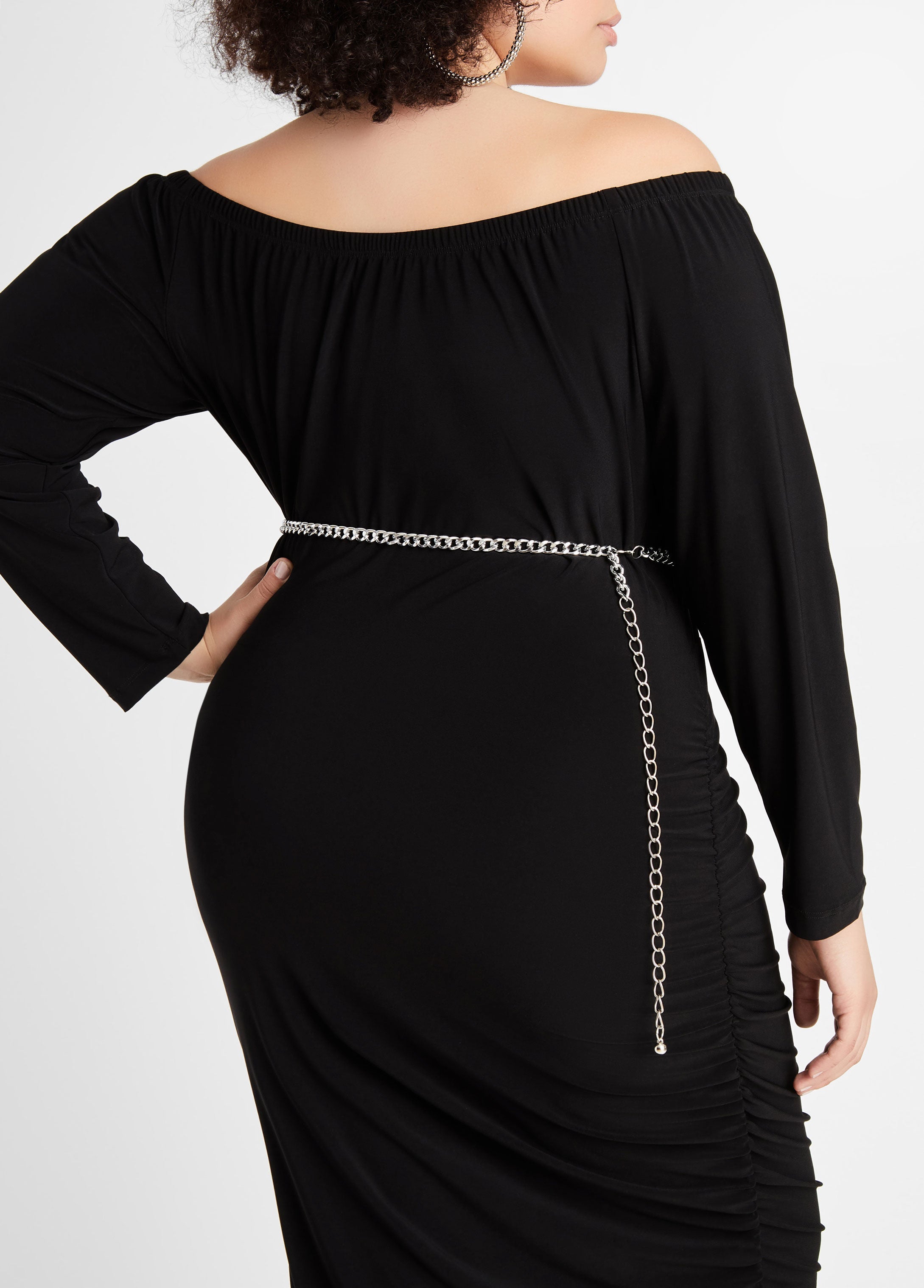 Trendy Plus Size Accessories Silver Multi Strand Layer Chain Belt Silver | Ashley Stewart