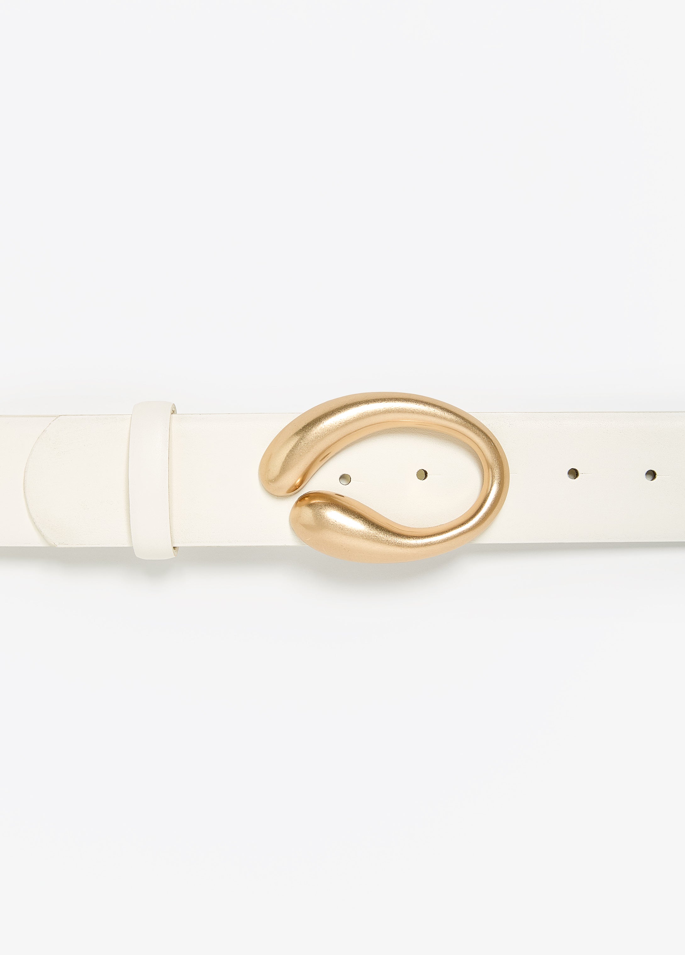 Sculpted Buckled Waist Belt White | Ashley Stewart