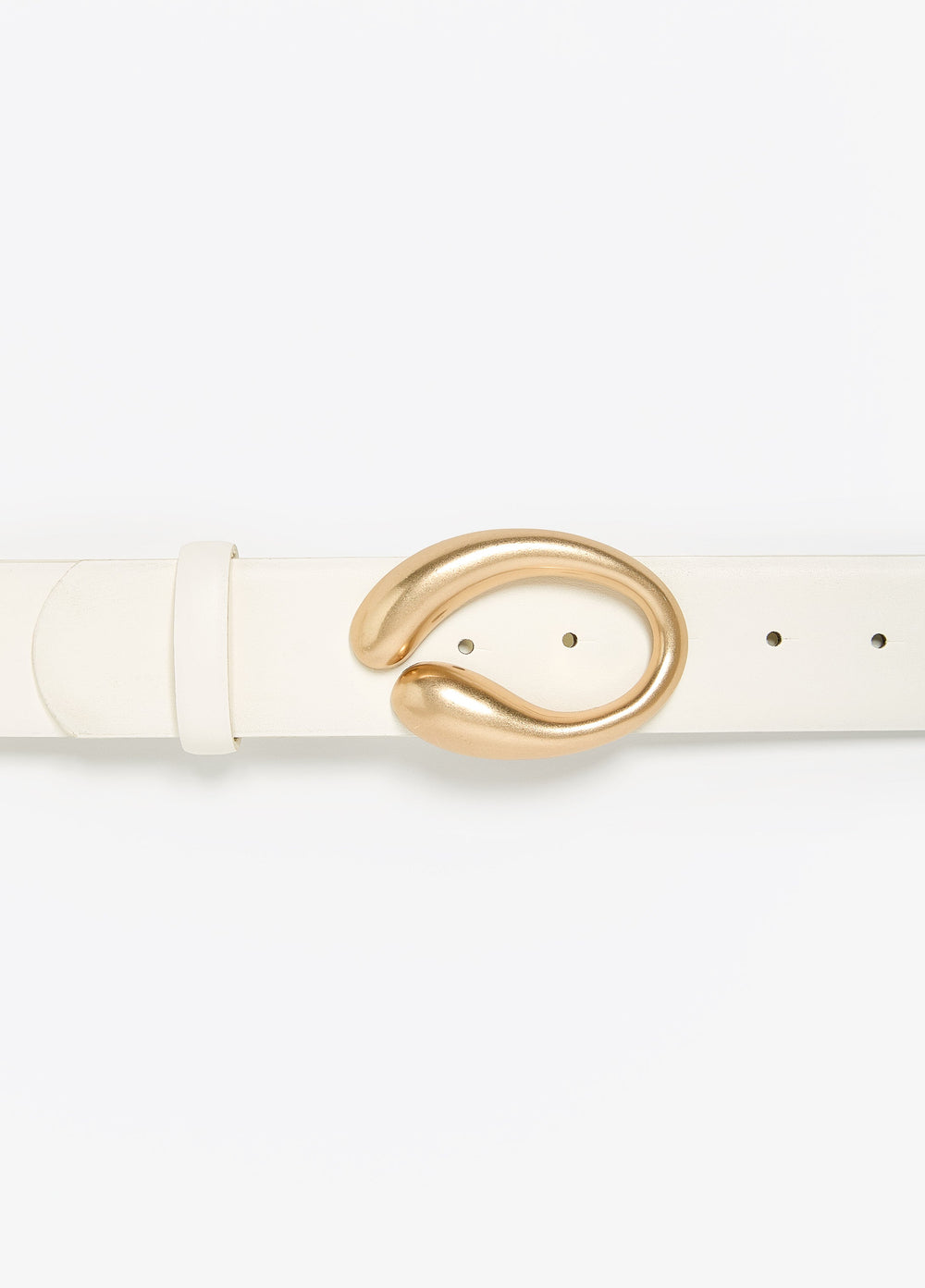 Sculpted Buckled Waist Belt White | Ashley Stewart