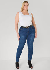 Sculpted Buckle Waist Belt Black | Ashley Stewart