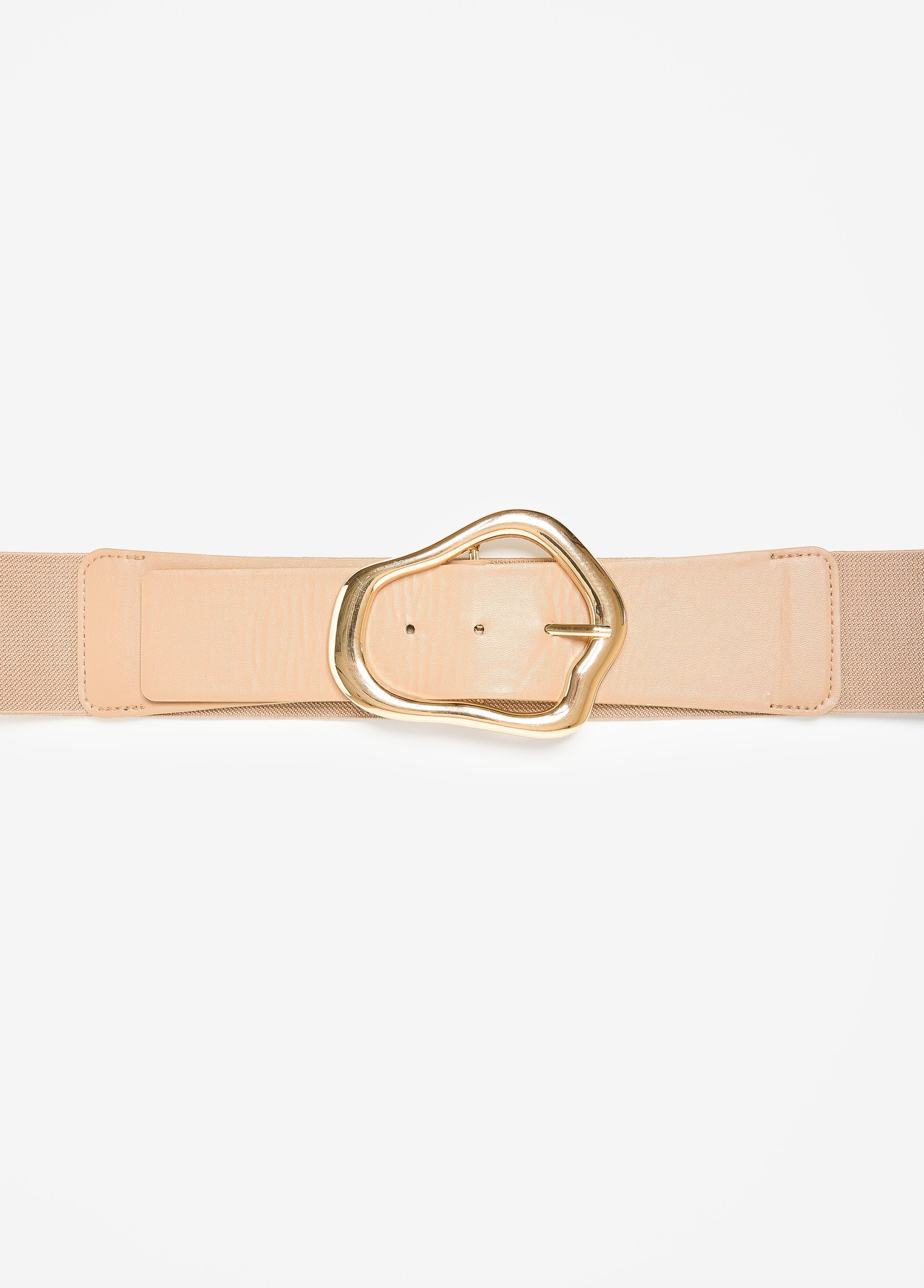 Sculpted Buckle Faux Leather Belt Caramel | Ashley Stewart