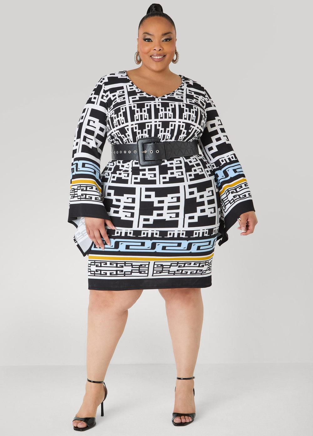 Quilted Faux Leather Waist Belt Black | Ashley Stewart