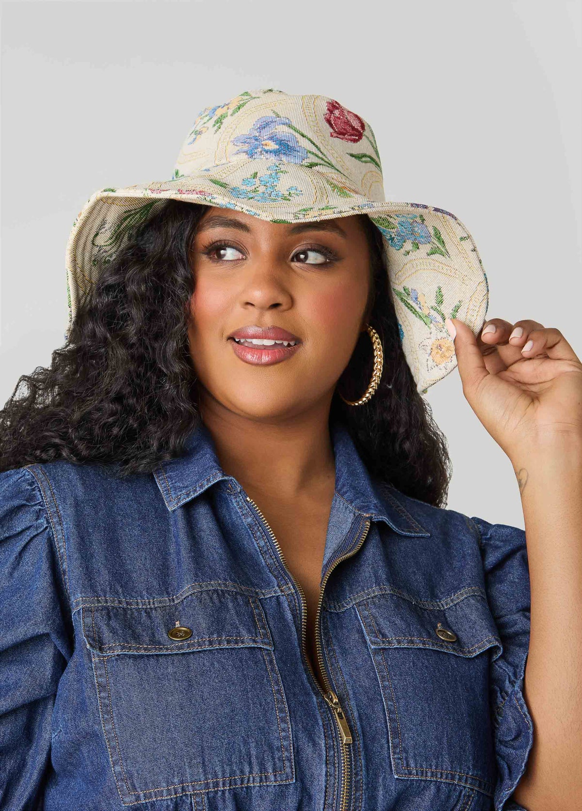 Floral Jacquard Bucket Hat Multi | Ashley Stewart