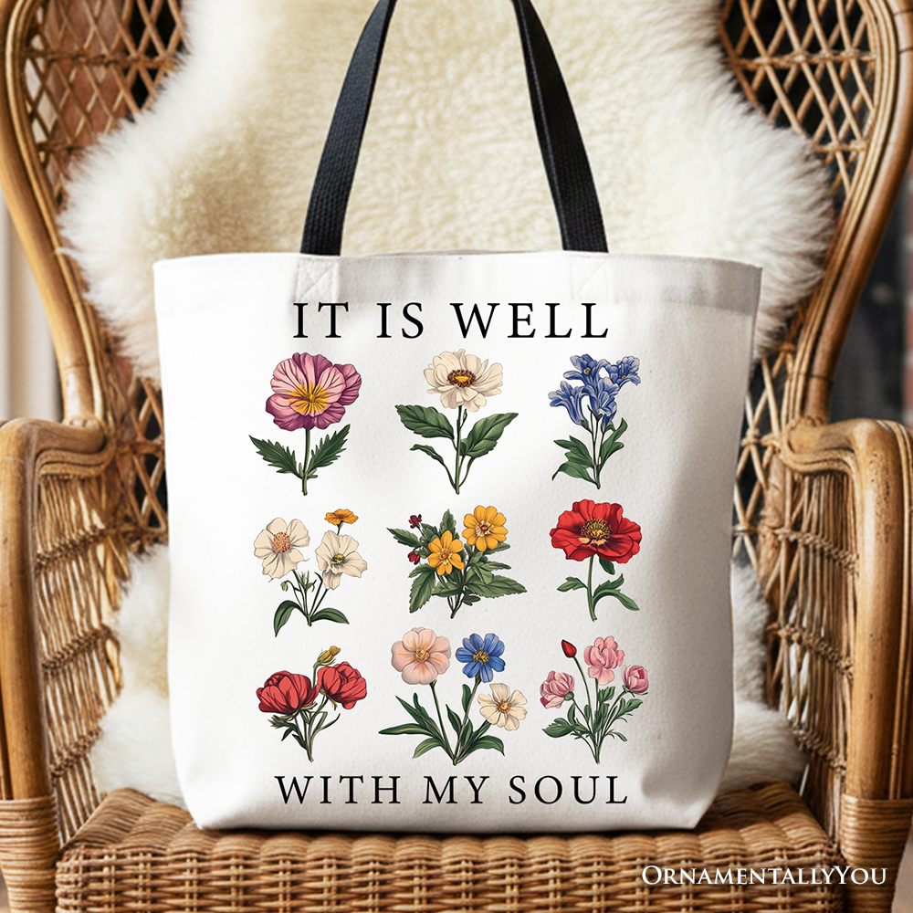 It Is Well With My Soul Tote Bag Black Handle | Ashley Stewart