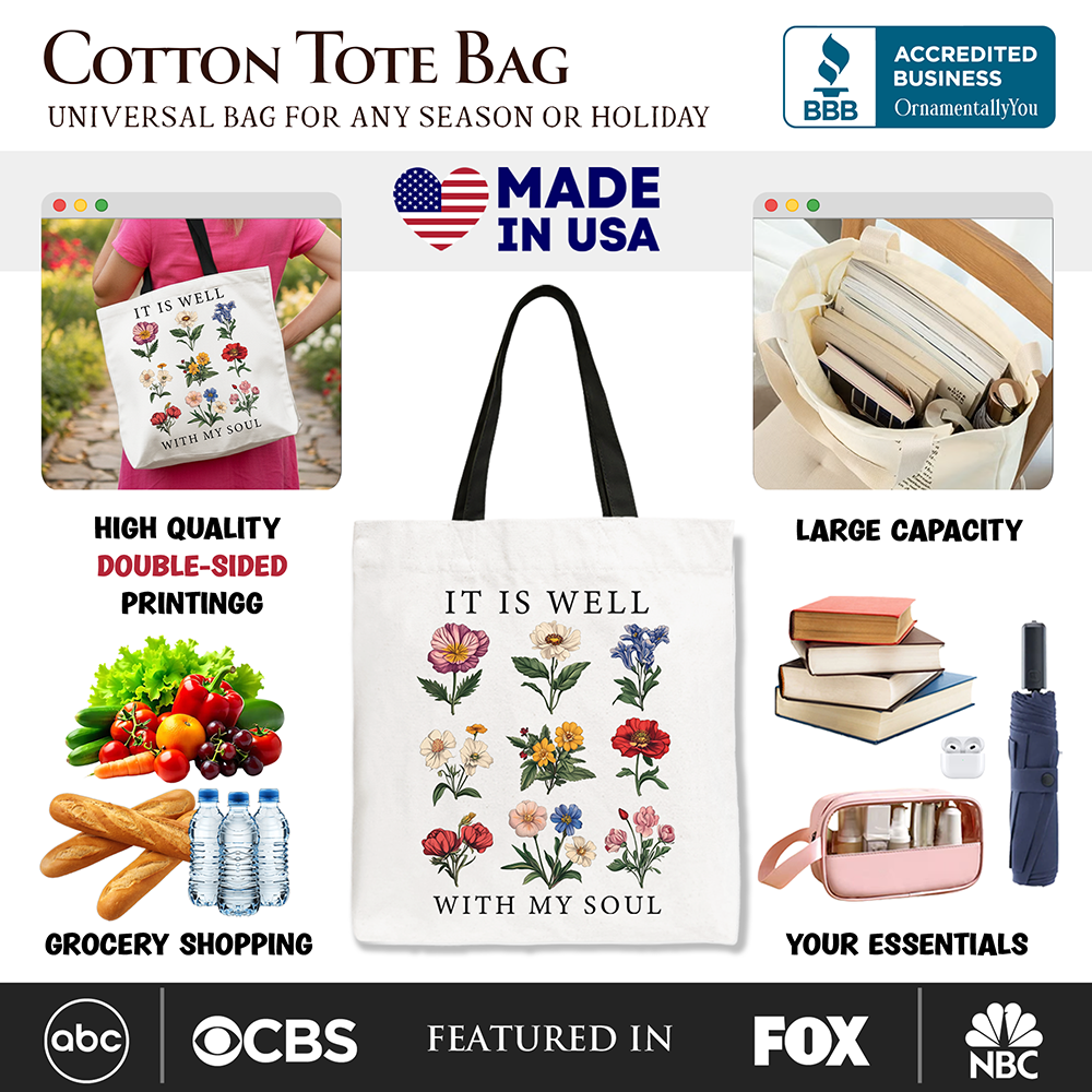 It Is Well With My Soul Tote Bag Black Handle | Ashley Stewart