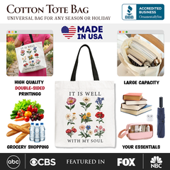 It Is Well With My Soul Tote Bag Black Handle | Ashley Stewart
