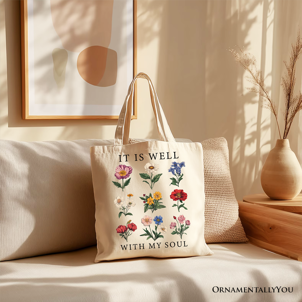 It Is Well With My Soul Tote Bag Black Handle | Ashley Stewart