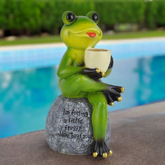 Coffee Frog Garden Statue Multi | Ashley Stewart