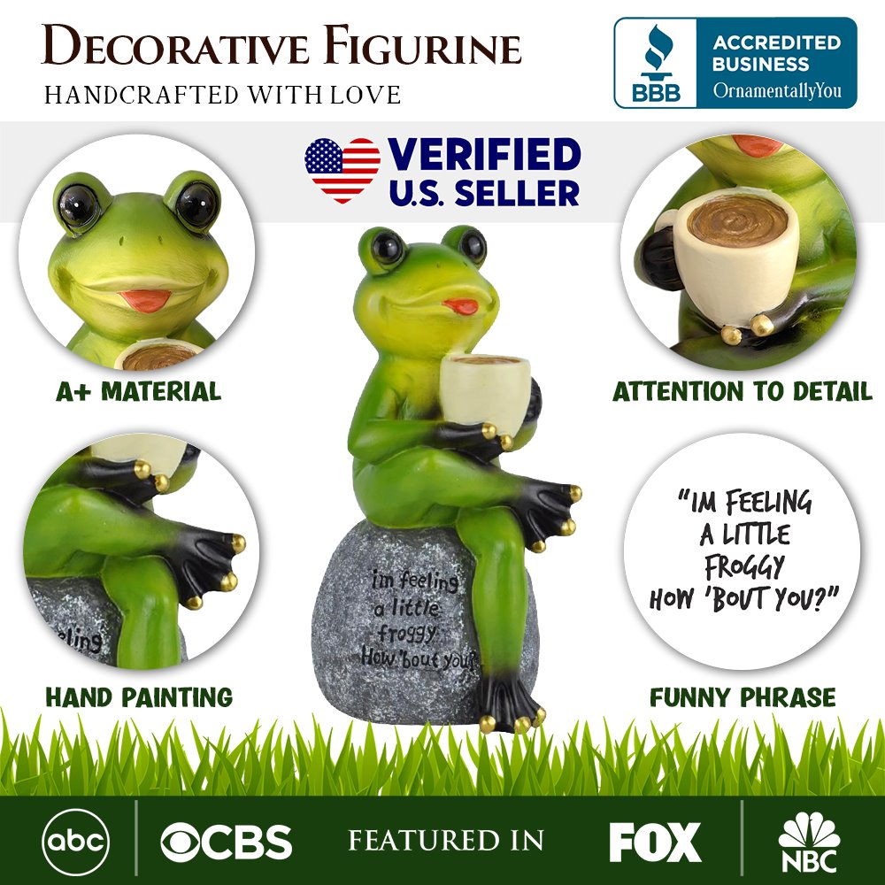 Coffee Frog Garden Statue Multi | Ashley Stewart