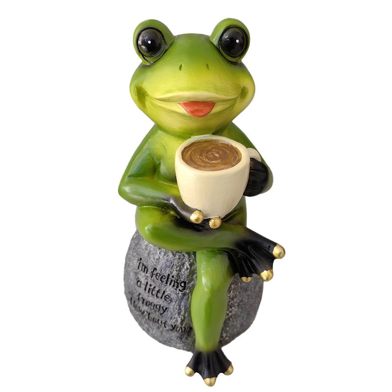 Coffee Frog Garden Statue Multi | Ashley Stewart