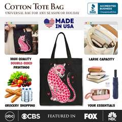 Leopard Valentine Canvas Tote Bag Black | Ashley Stewart