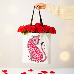 Leopard Valentine Canvas Tote Bag Black | Ashley Stewart