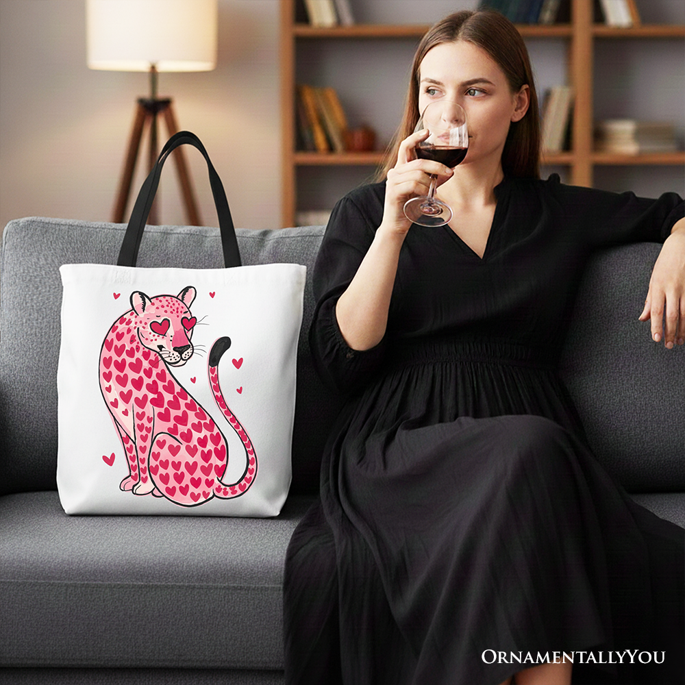 Leopard Valentine Canvas Tote Bag Black | Ashley Stewart
