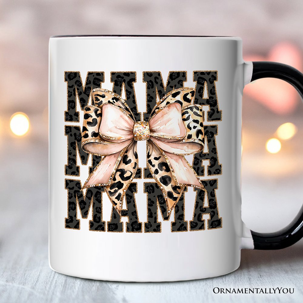 Glittered Leopard Mama Mug White | Ashley Stewart