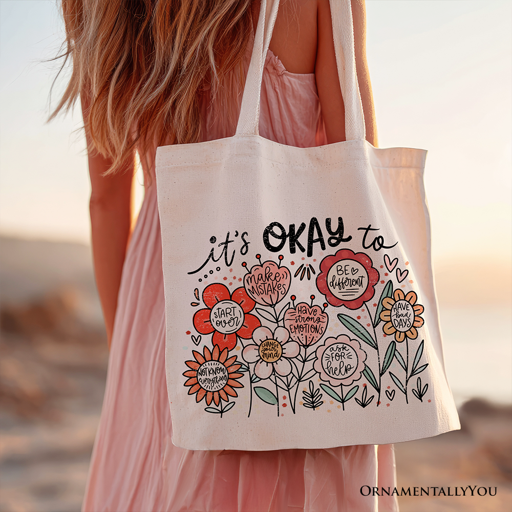 Its Okay Canvas Tote Bag White | Ashley Stewart