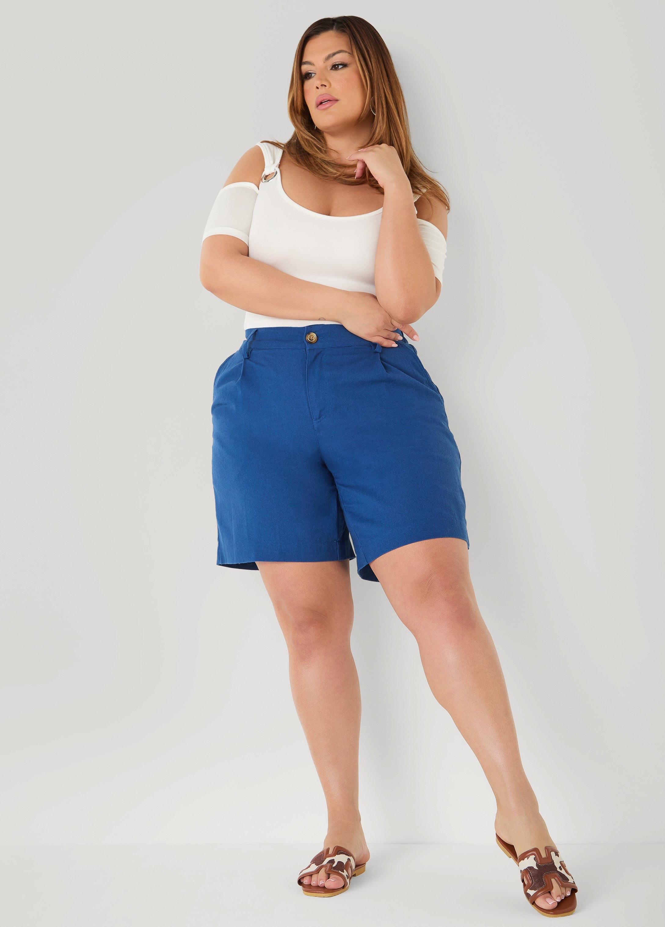Faux Pony Hair Mules Tan | Ashley Stewart