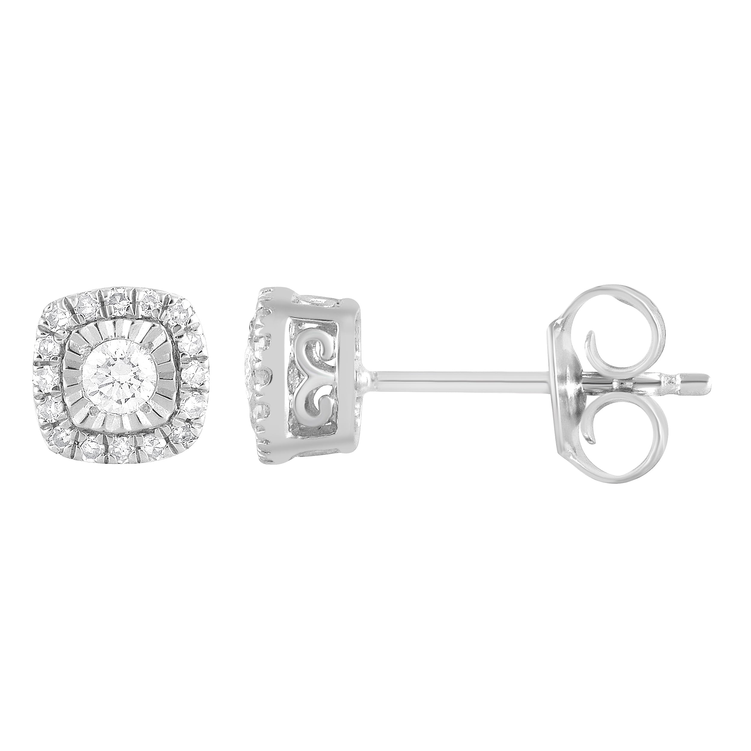 0.20 Carat Halo Lab Grown Diamond Stud Earrings White | Ashley Stewart