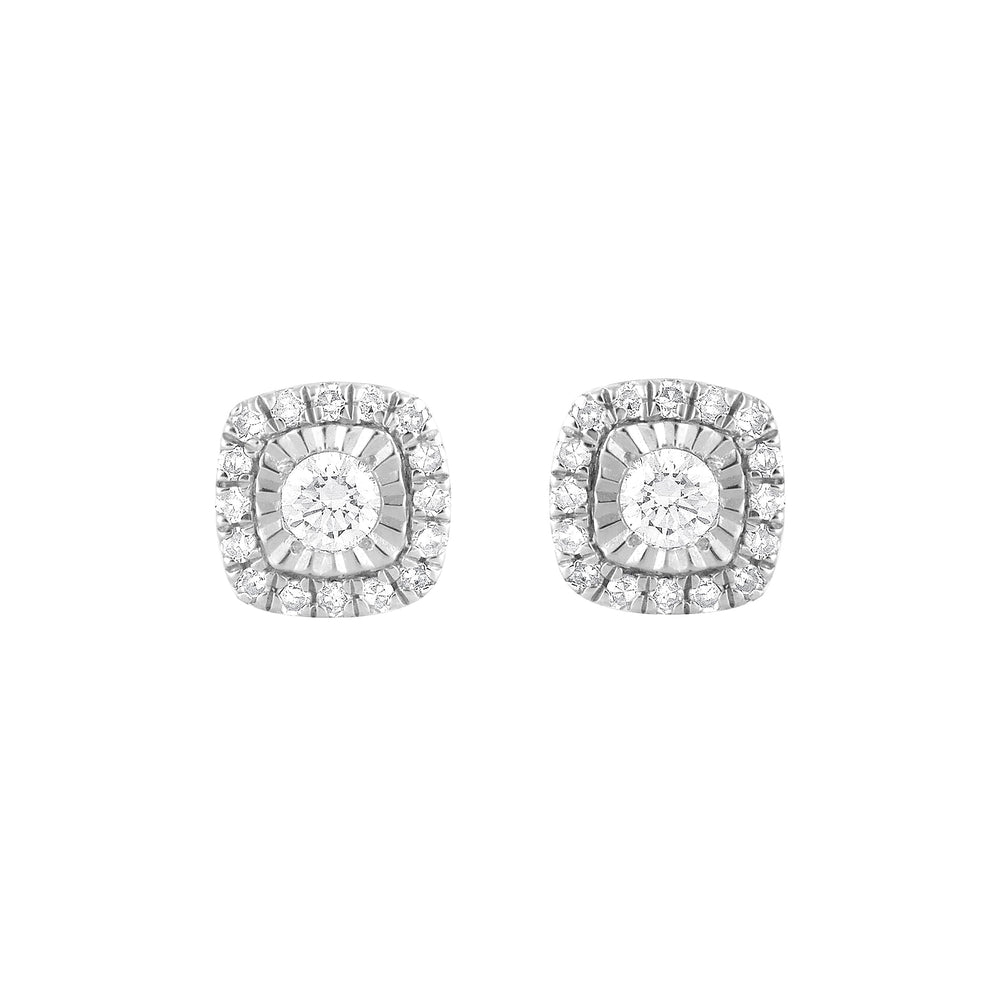 0.20 Carat Halo Lab Grown Diamond Stud Earrings White | Ashley Stewart