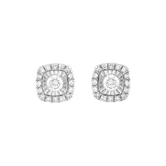 0.20 Carat Halo Lab Grown Diamond Stud Earrings White | Ashley Stewart