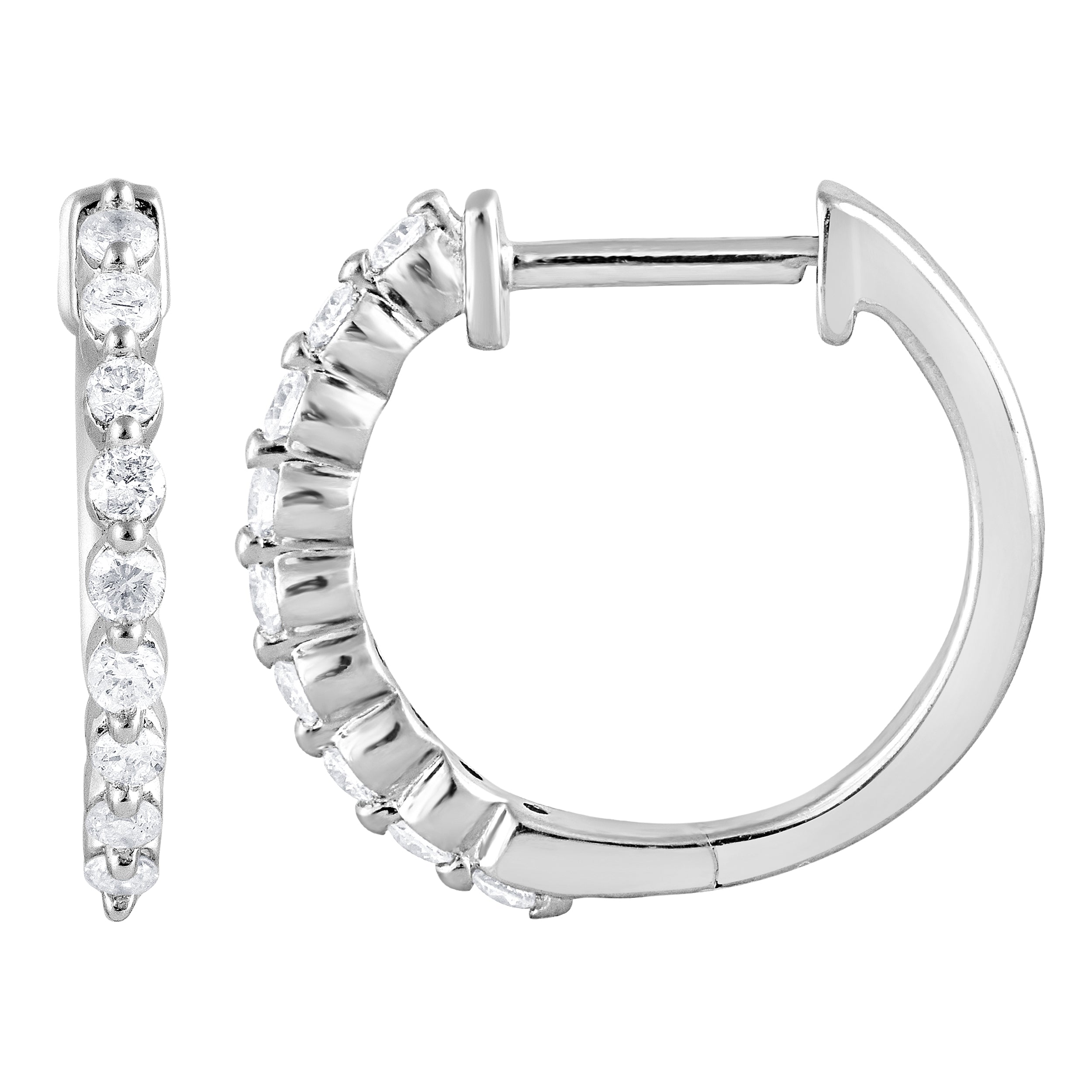 0.25 Carat Lab Grown Single Row Diamond Hoop Earrings Yellow | Ashley Stewart