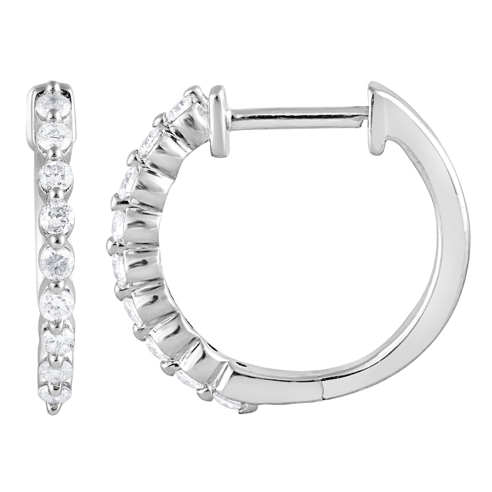 0.25 Carat Lab Grown Single Row Diamond Hoop Earrings Yellow | Ashley Stewart