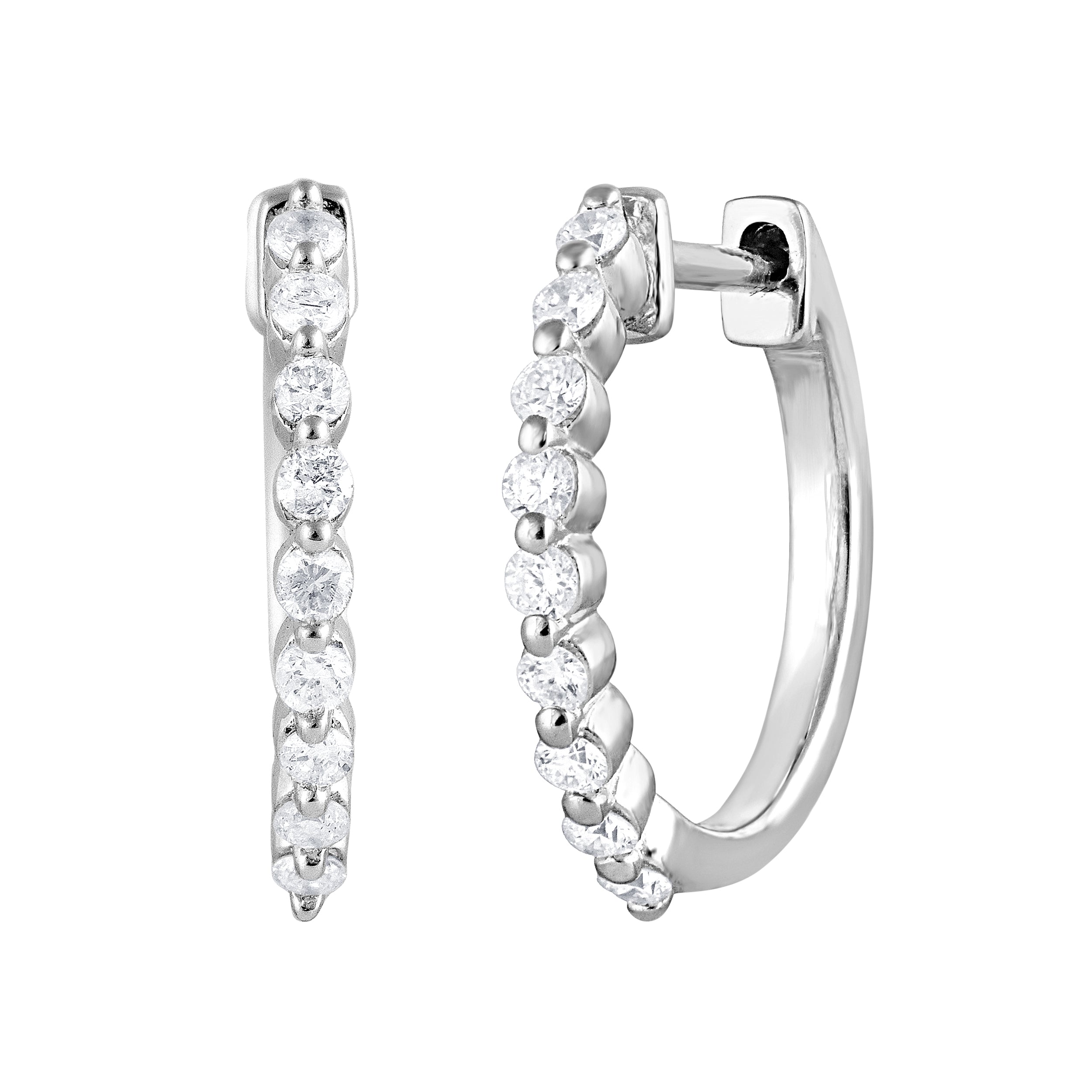 0.25 Carat Lab Grown Single Row Diamond Hoop Earrings Yellow | Ashley Stewart