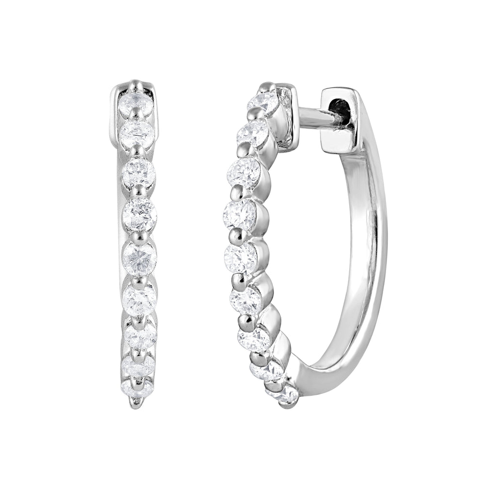 0.25 Carat Lab Grown Single Row Diamond Hoop Earrings Yellow | Ashley Stewart