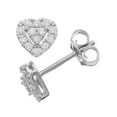 0.25 Carat Lab Grown Halo Diamond Heart Stud Earrings Rose | Ashley Stewart