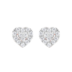 0.25 Carat Lab Grown Halo Diamond Heart Stud Earrings Rose | Ashley Stewart