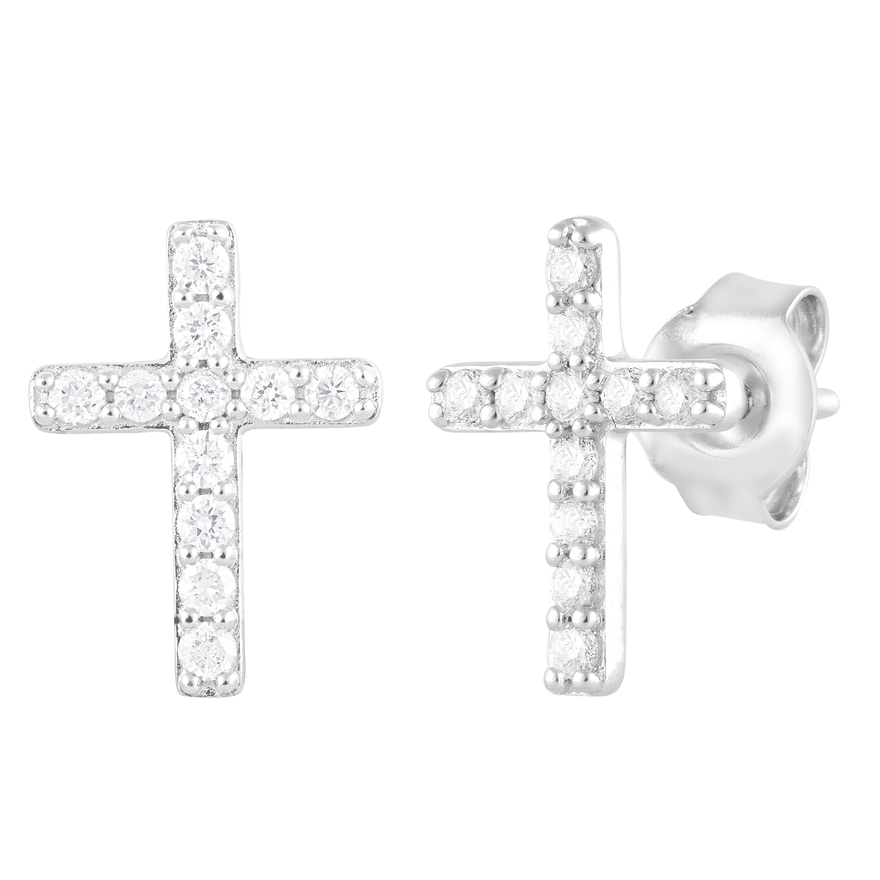 0.25 Carat Lab Grown Diamond Cross Stud Earrings  | Ashley Stewart