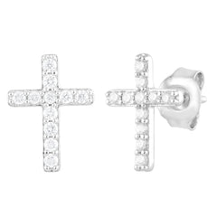 0.25 Carat Lab Grown Diamond Cross Stud Earrings  | Ashley Stewart
