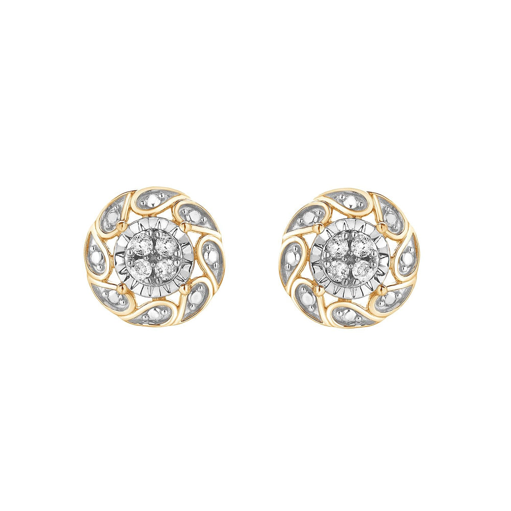 0.10 Carat Miracle Set Lab Grown Diamond Stud Earrings Yellow | Ashley Stewart