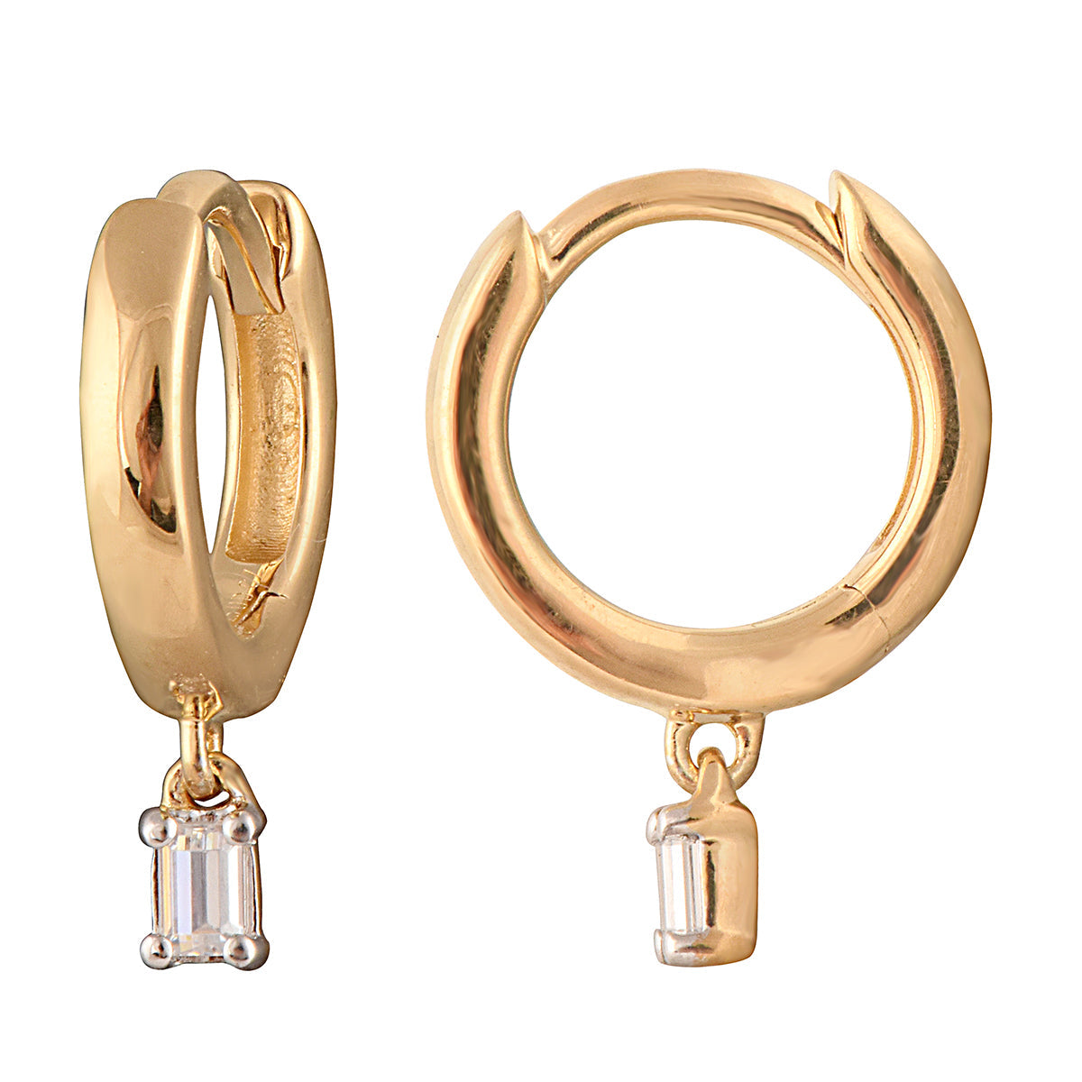 1 Carat Round Cut Lab Grown Diamond Huggie Hoop Earrings  | Ashley Stewart