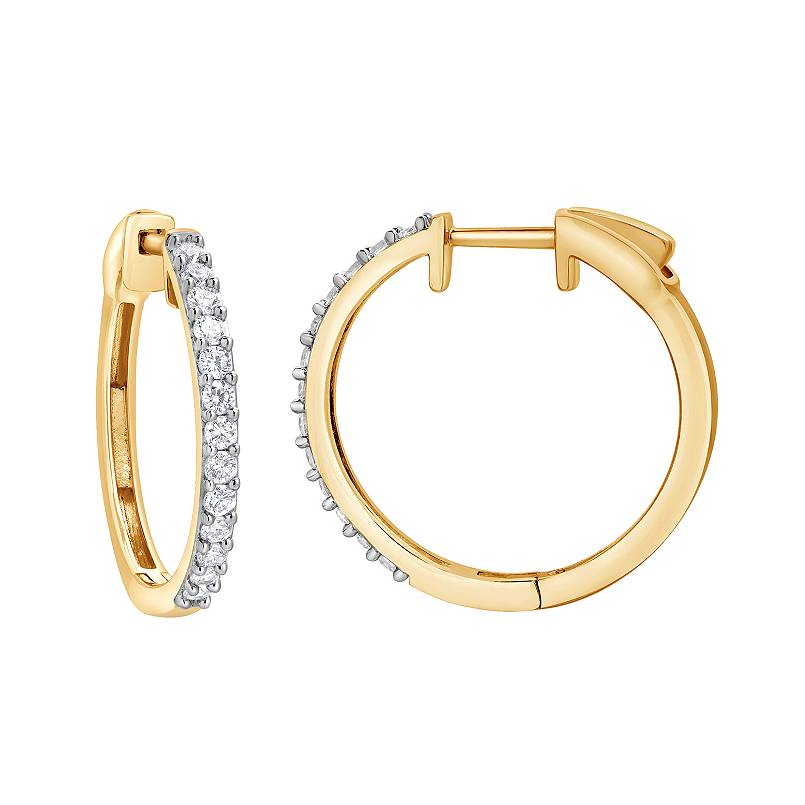 0.50 Carat Lab Grown Diamond Huggie Hinged Hoop Earrings  | Ashley Stewart