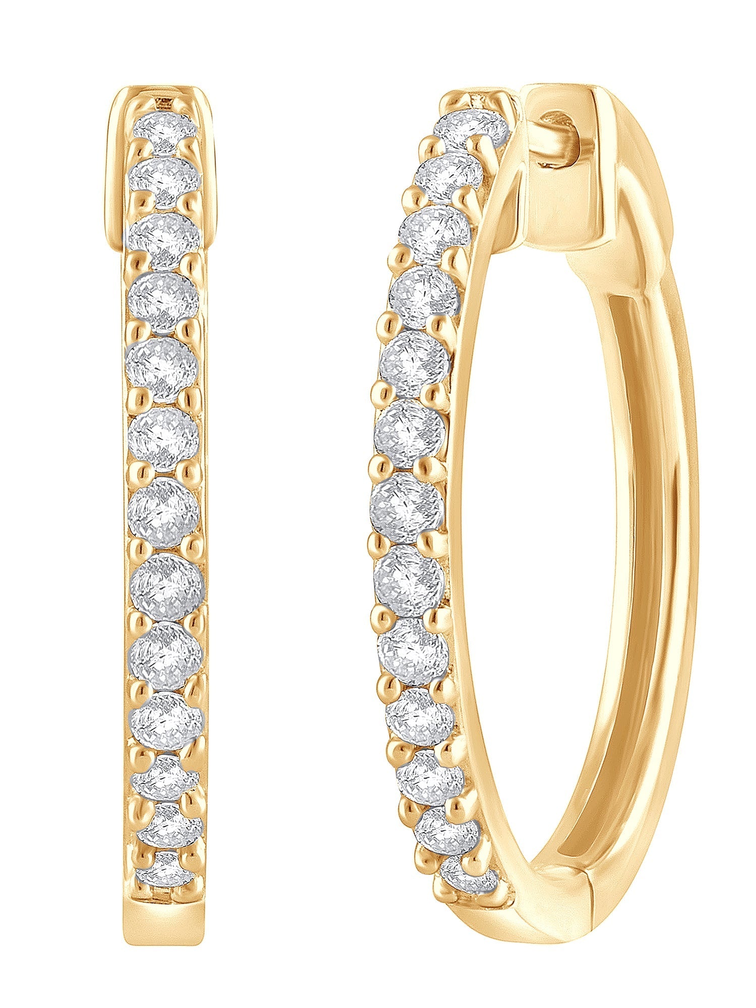 0.50 Carat Lab Grown Diamond Huggie Hinged Hoop Earrings  | Ashley Stewart