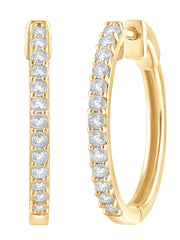 0.50 Carat Lab Grown Diamond Huggie Hinged Hoop Earrings  | Ashley Stewart