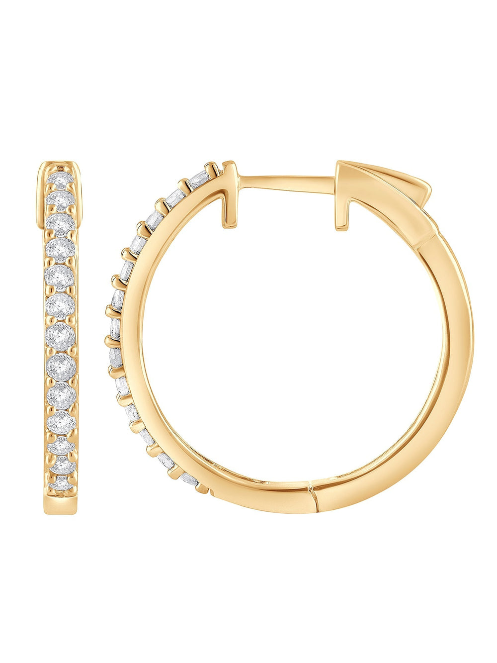 0.50 Carat Lab Grown Diamond Huggie Hinged Hoop Earrings  | Ashley Stewart