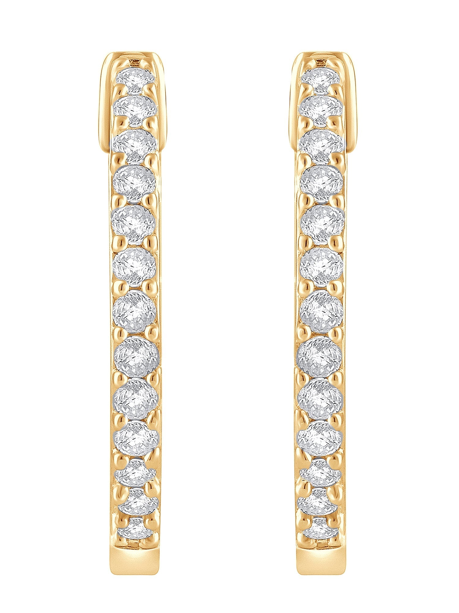 0.50 Carat Lab Grown Diamond Huggie Hinged Hoop Earrings  | Ashley Stewart