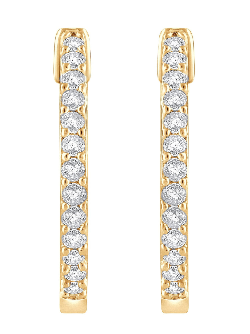 0.50 Carat Lab Grown Diamond Huggie Hinged Hoop Earrings  | Ashley Stewart