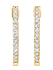 0.50 Carat Lab Grown Diamond Huggie Hinged Hoop Earrings  | Ashley Stewart